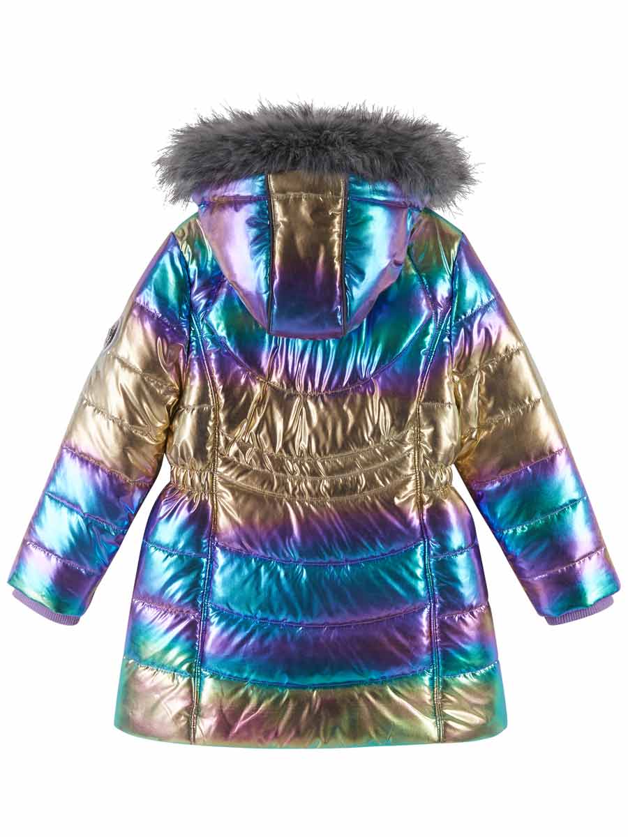 Girls Metallic Bubble Parka Coat