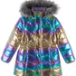 Girls Metallic Bubble Parka Coat