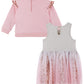 Pink Leopard Print 2-Piece Sweatshirt & Dress Set