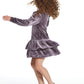 Girls Star Print Dropwaist Dress with Ruffle Skirt