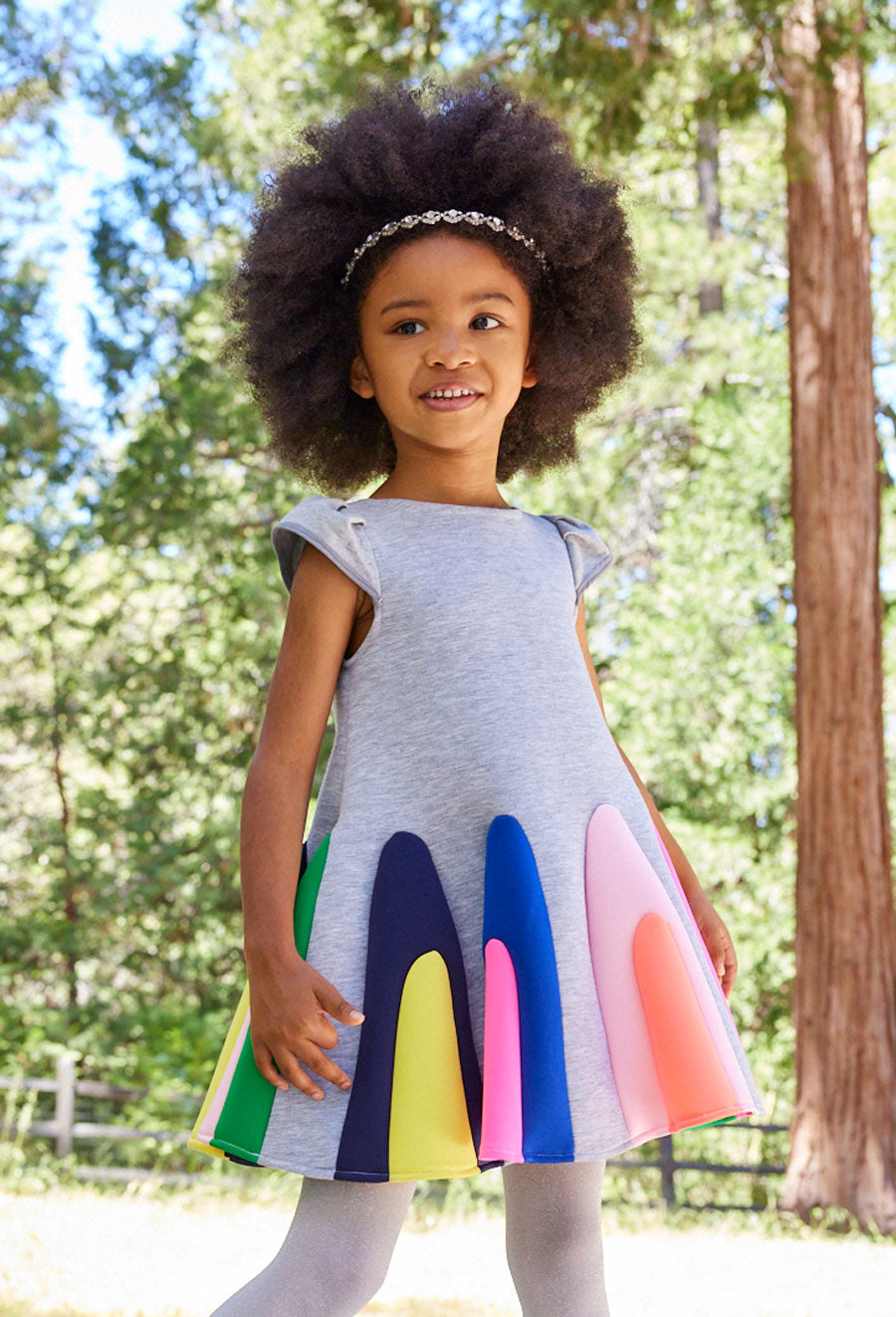 Grey Scuba Dress for Girls