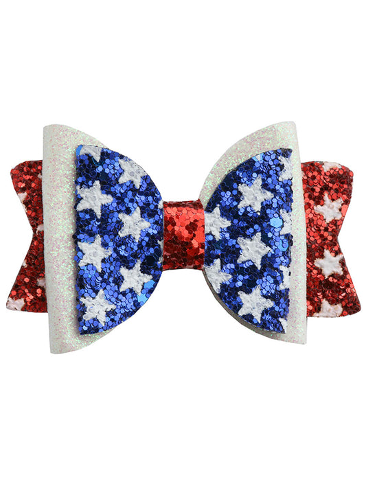 Red White & Blue Glitter Hair Clip