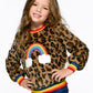 Faux Fur Leopard Rainbow Sweater