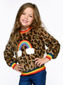 Faux Fur Leopard Rainbow Sweater