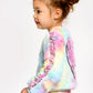 Tie-Dye Faux Fur Bomber Jacket for Girls