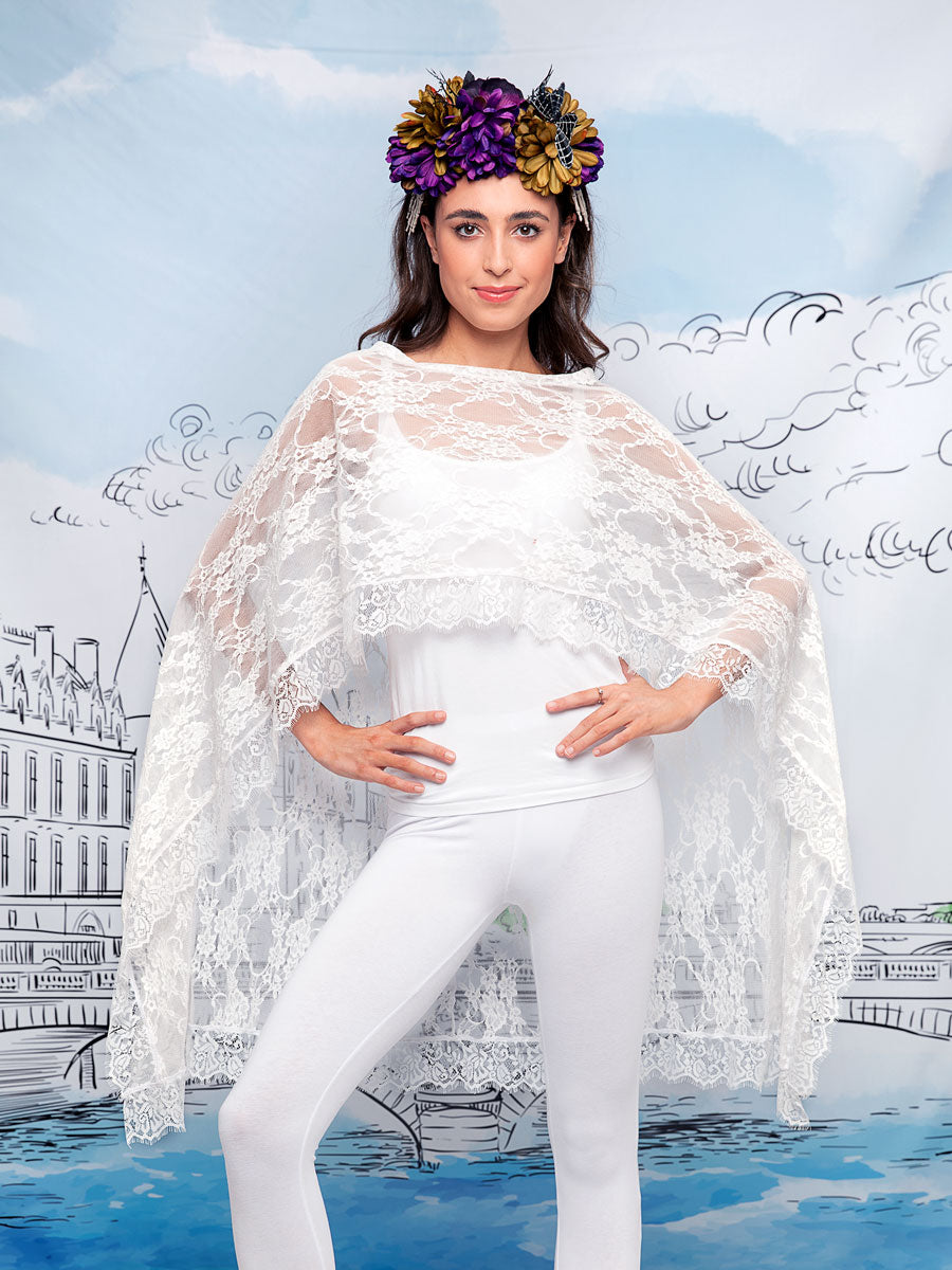 Ivory Lace Cape for Women