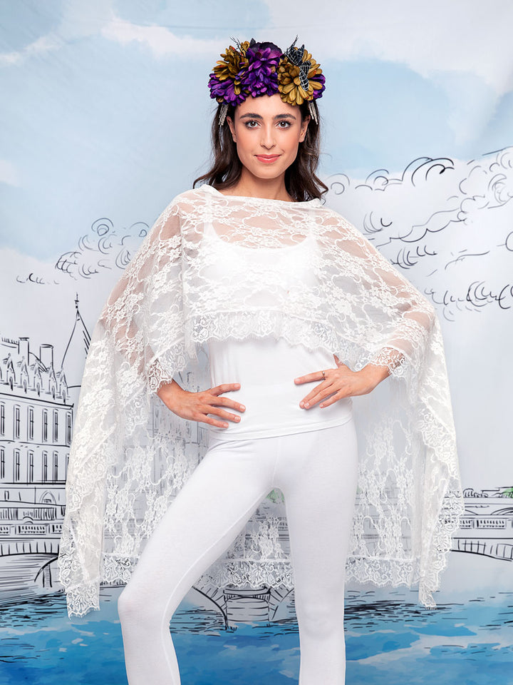 Ivory Lace Cape for Women