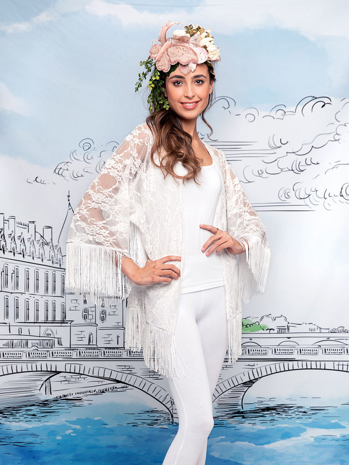 Ivory Lace Kimono for Women