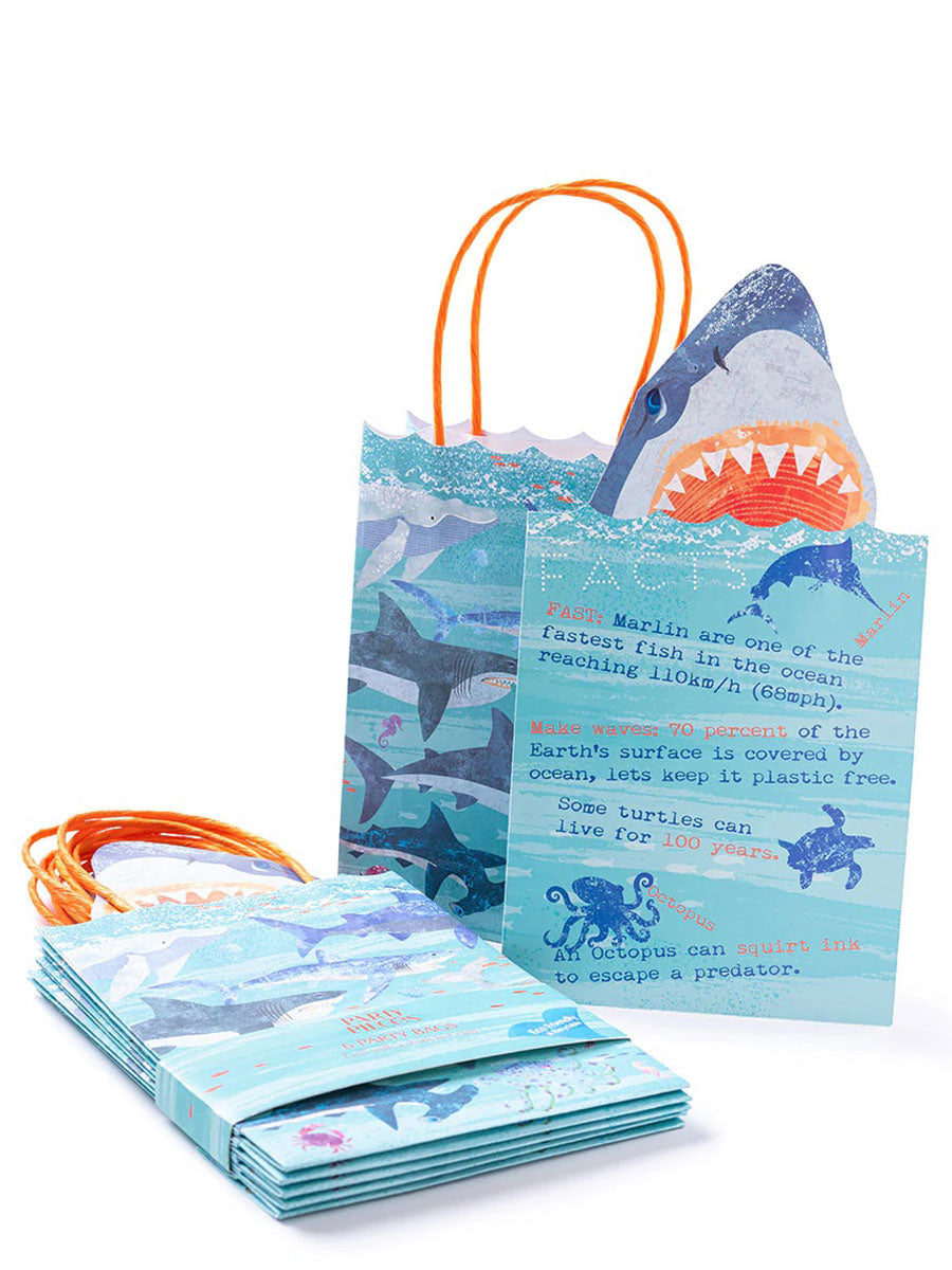 King of the Sea Paper Party Bags with Fact Cards (x6)