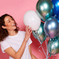 Metallic Blue & White Latex Balloons Pack of 12)