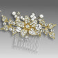 Pearl & Crystal Floral Comb