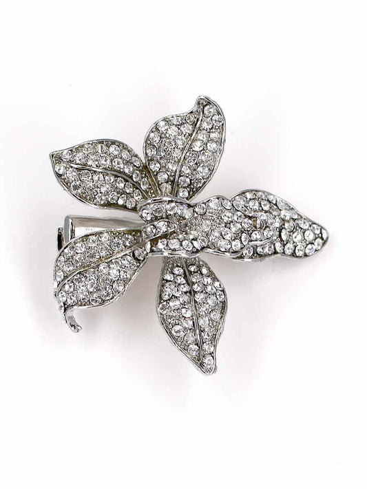 Antique Silver Orchid Barrette