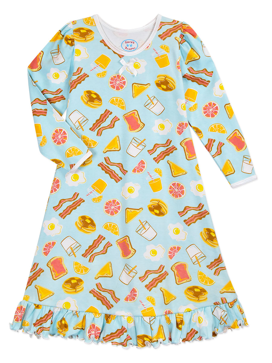 Girls Breakfast Puffed Sleeve Nightgown