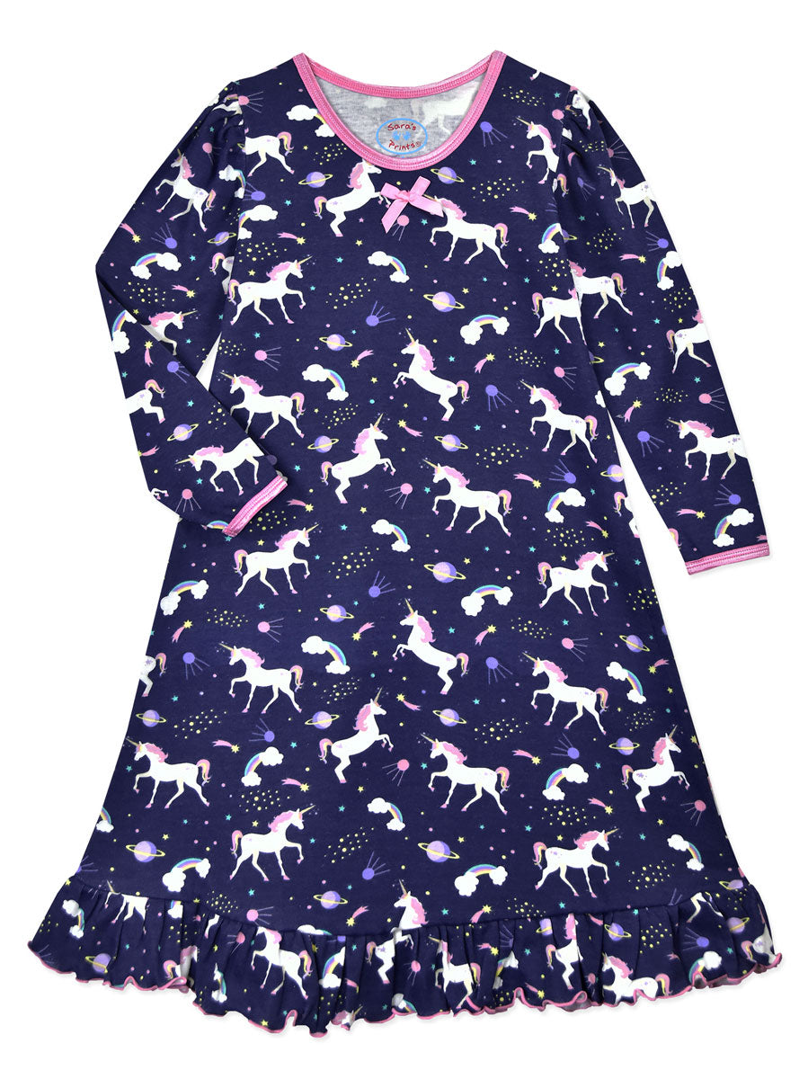 Girls Unicorn Dream Puffed Sleeve Nightgown
