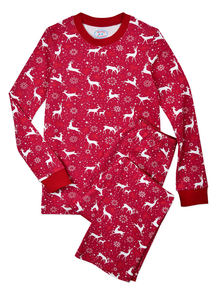 Adults Holiday Red Deer Pajamas