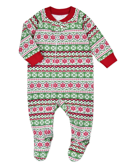 Christmas Fair Isle Footed Onesie Pajamas