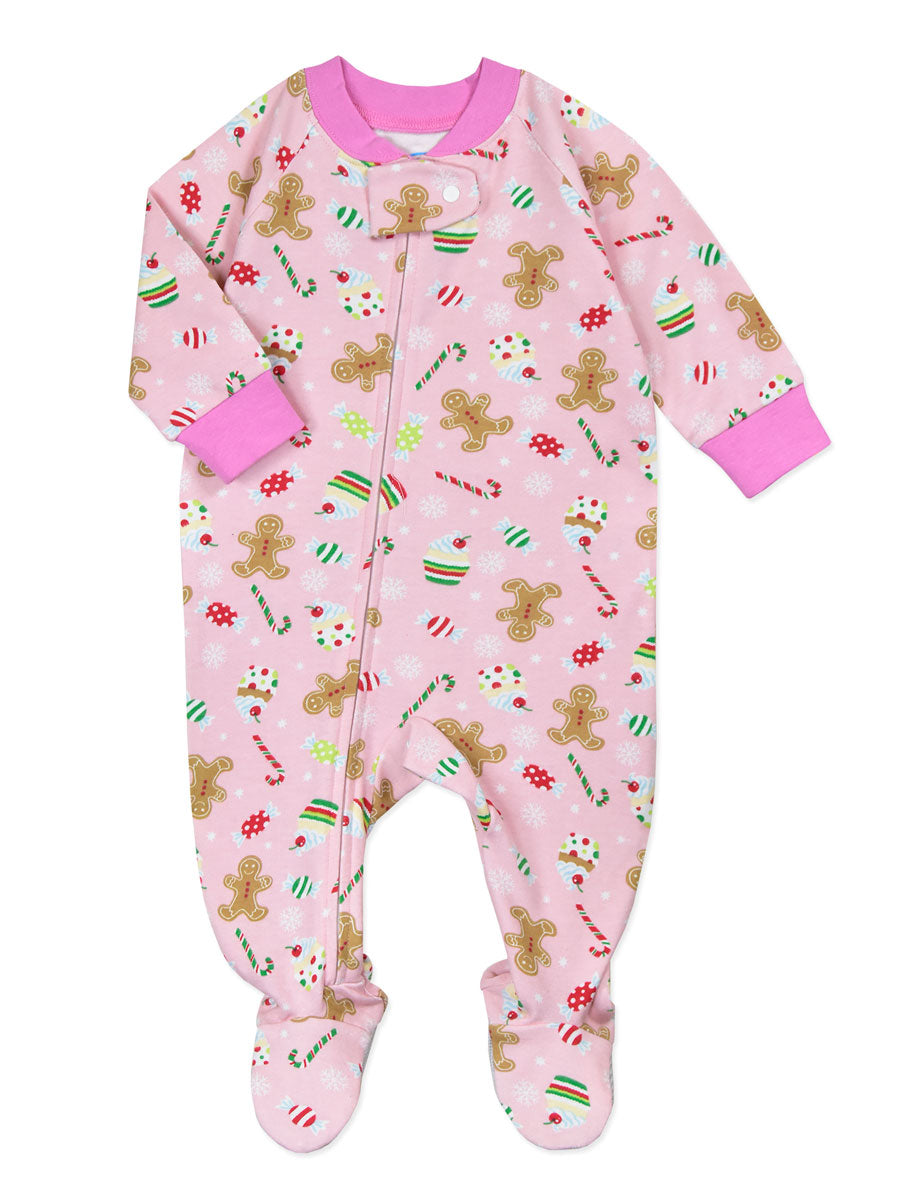 Christmas Sweets Footed Onesie Pajamas
