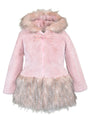 Strawberry Puff Mixed Faux Fur Coat for Girls