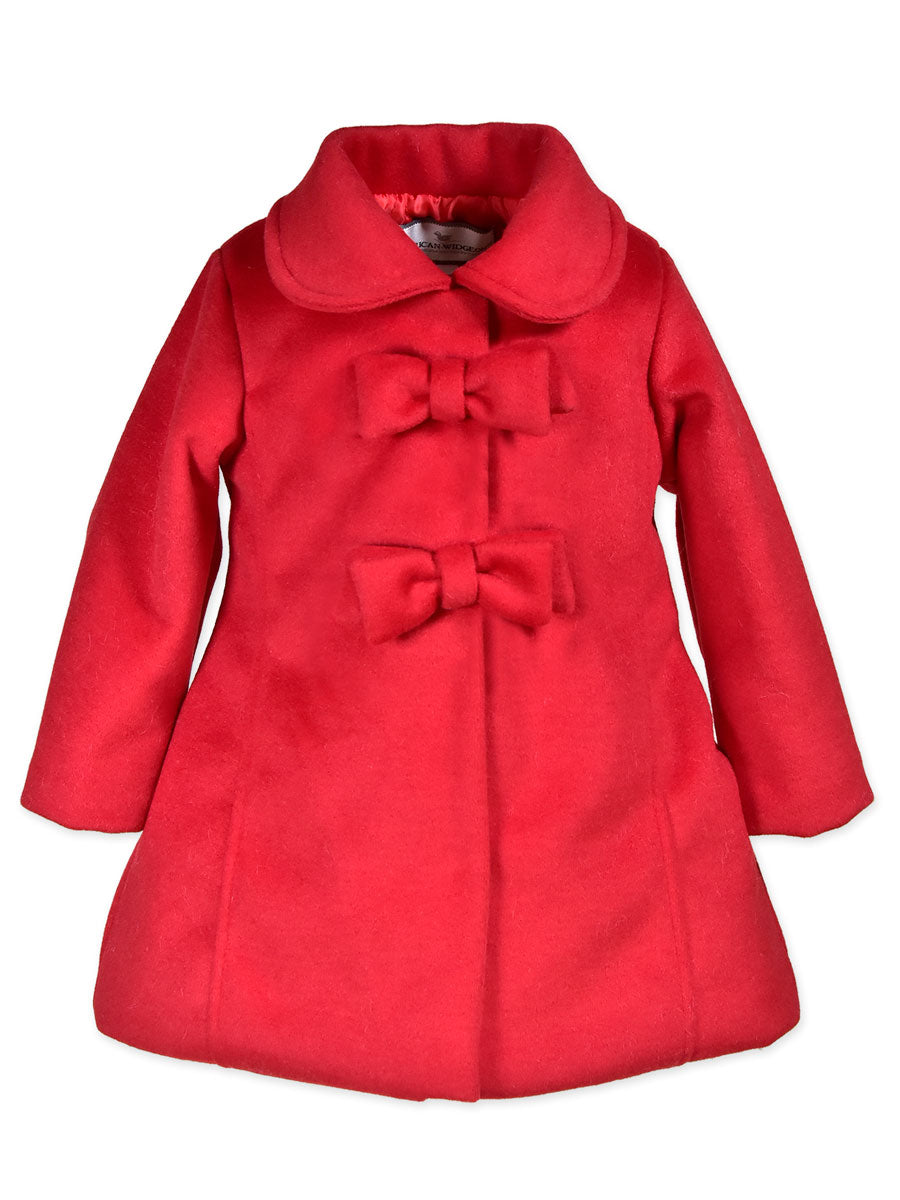 Red 2 Bow Coat for Girls
