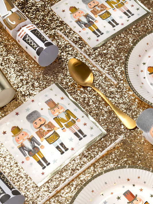 Metallic Nutcracker Party Napkins (x16)