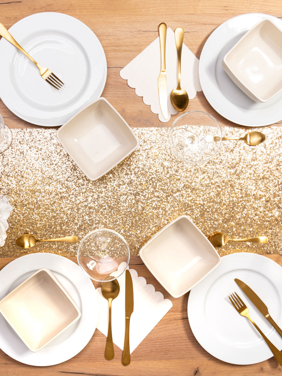 Metallic Gold Glitter Table Runner