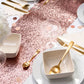 Metallic Rose Gold Glitter Table Runner