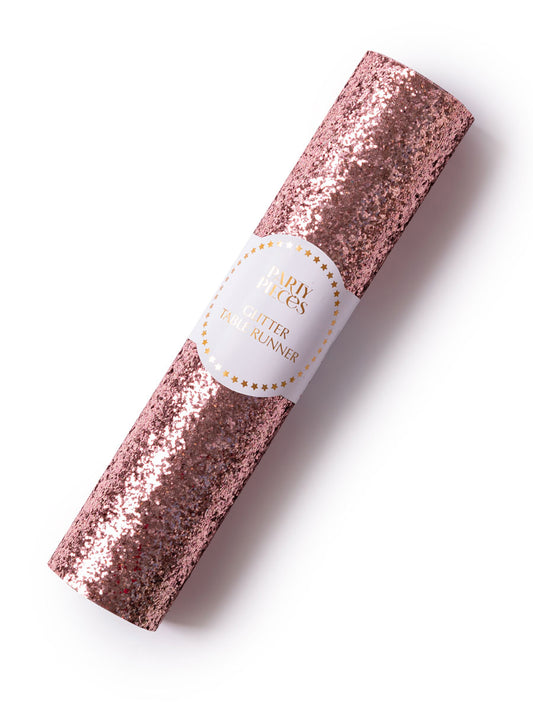 Metallic Rose Gold Glitter Table Runner