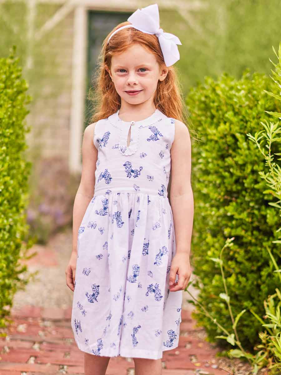 Poodle Print White Dress