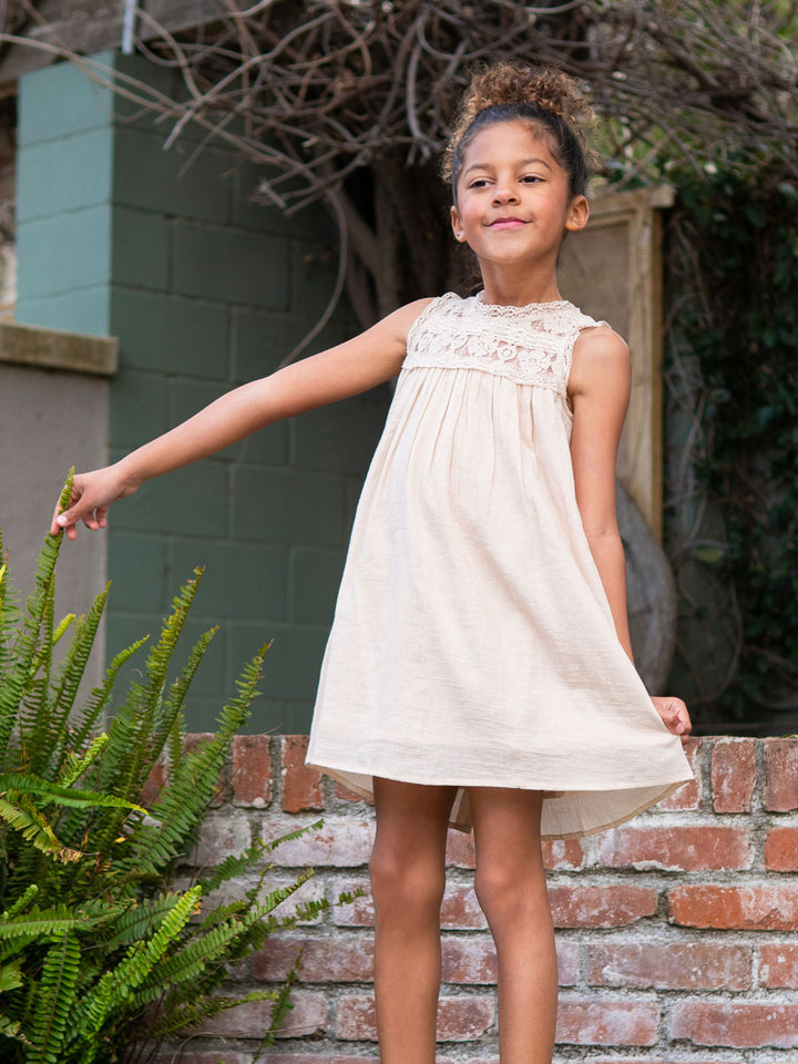 Ava Lace & Cotton Dress for Girls