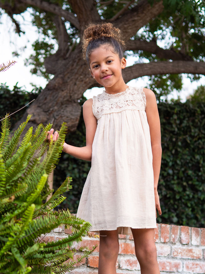 Ava Lace & Cotton Dress for Girls