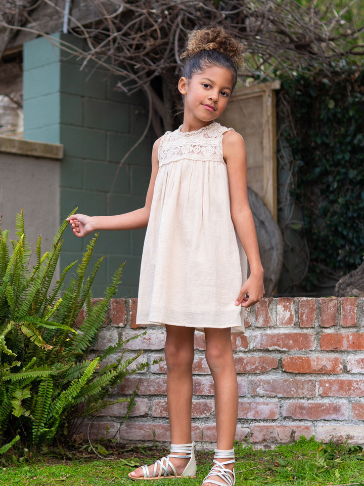 Ava Lace & Cotton Dress for Girls