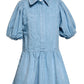 Chambray Blue Dress with Balloon Sleeves