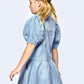 Chambray Blue Dress with Balloon Sleeves