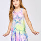 A-line Tie-Dye Star Print Dress