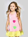 Dropwaist Dress with Multicolor Hearts