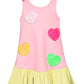 Dropwaist Dress with Multicolor Hearts