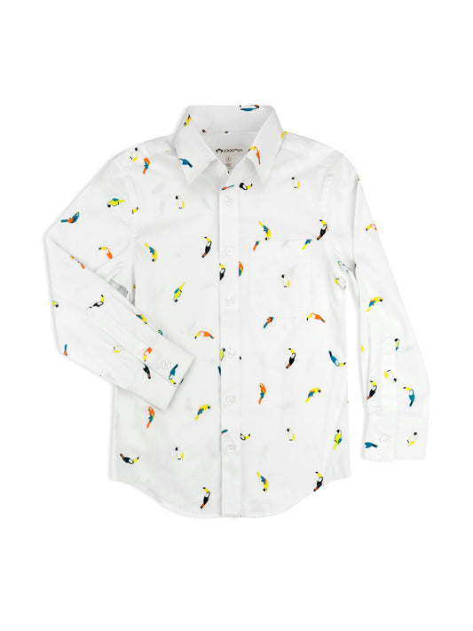 White Standard Shirt - Free As A Bird for Boys