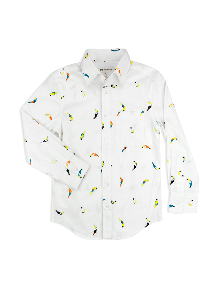 White Standard Shirt - Free As A Bird for Boys