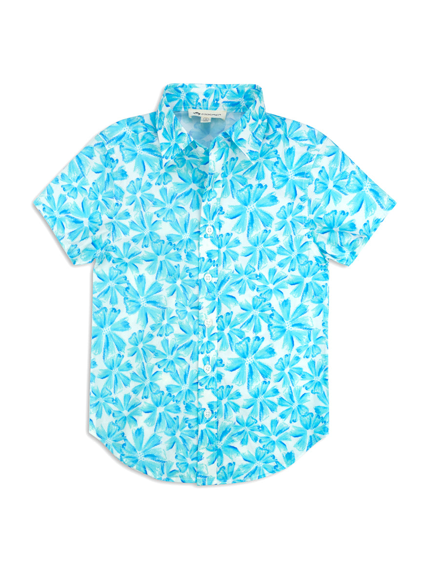 Day Party Shirt - Aqua Bloom