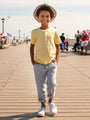 Day Party Henley Shirt - Pale Yellow