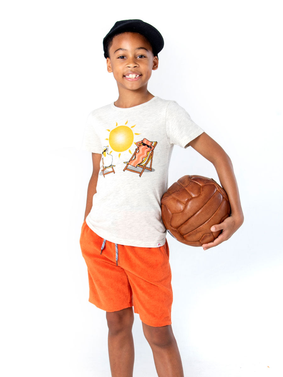 White Short Sleeve Tee - Breakfast