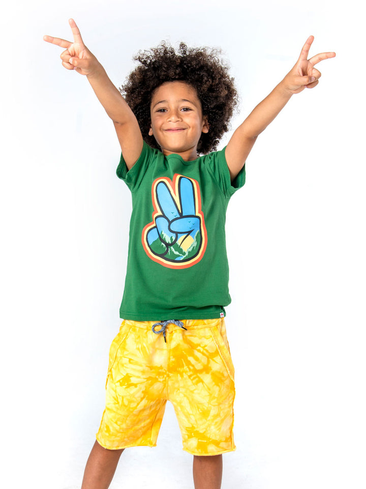 Green Short Sleeve Tee - World Peace