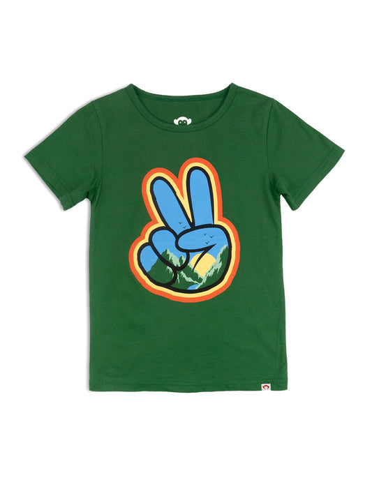 Green Short Sleeve Tee - World Peace