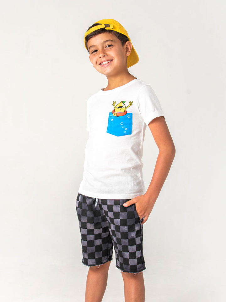 White Day Trip Tee - Pocket Lemon