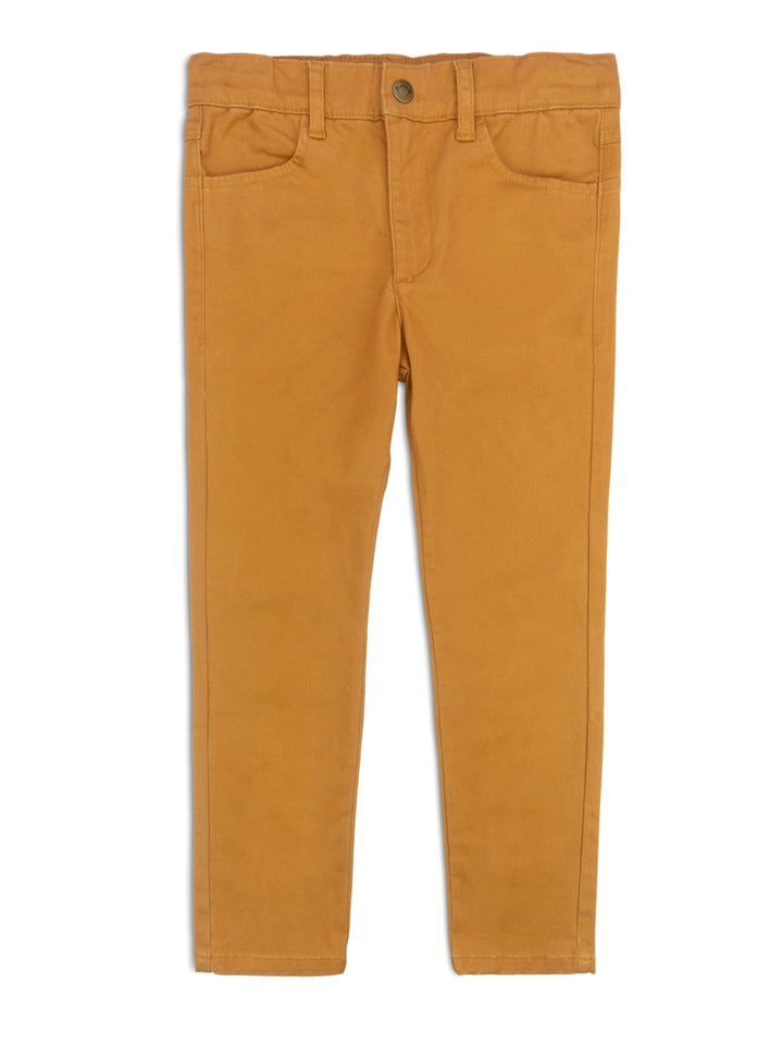 Boys Skinny Mustard Twill Pants