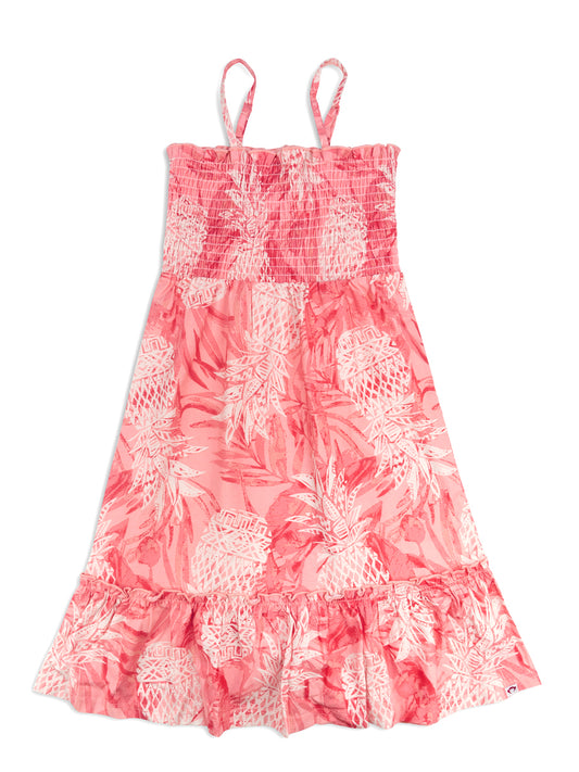 Madison Coral Pineapple Summer Dress