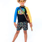 Long Sleeve Rash Guard - Blue/Yellow