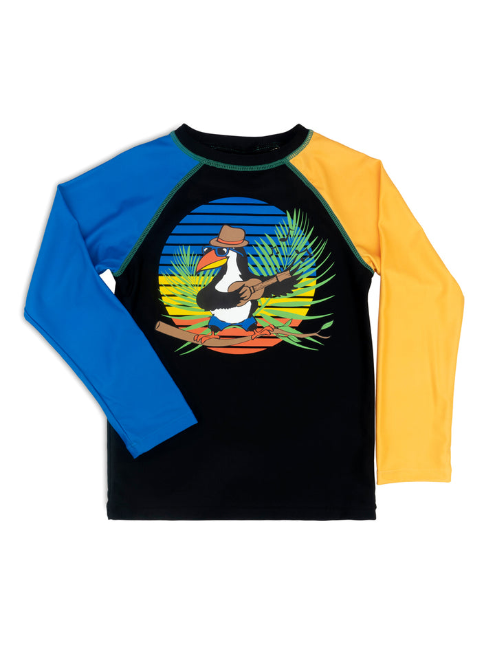 Long Sleeve Rash Guard - Blue/Yellow