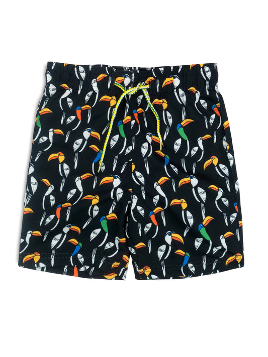 Mid-Length Swim Trunks - Toucan Jungle