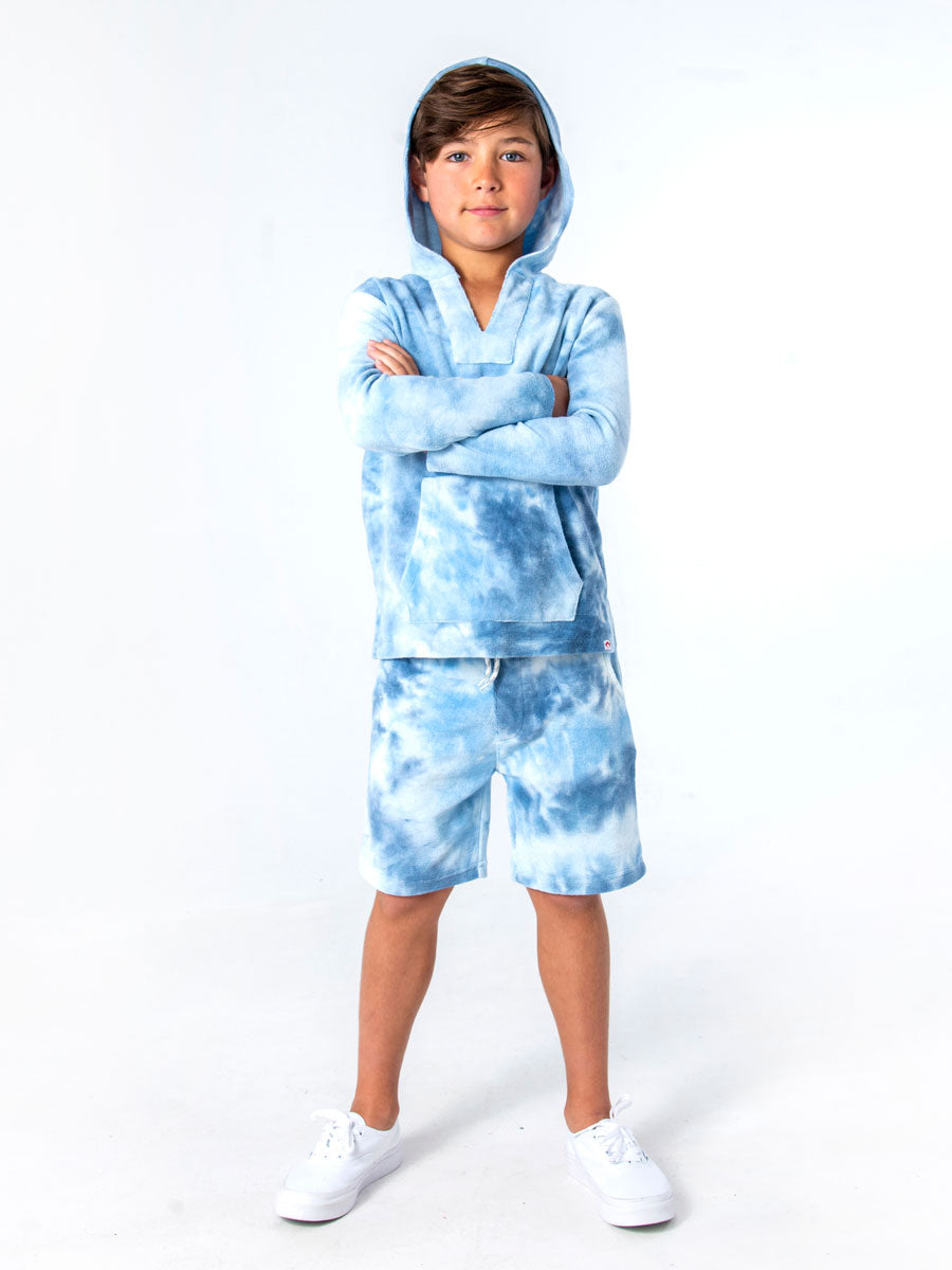 Boys Blue Tie-dye Preston Sweat Shorts
